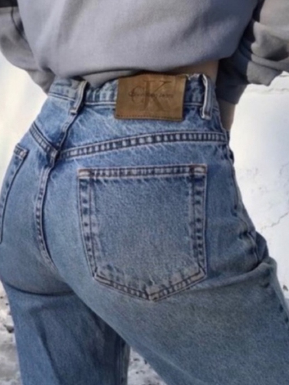 Vtg 90s Calvin Klein 5 Pocket Double Stone Wash Jeans, Union Made USA, 26